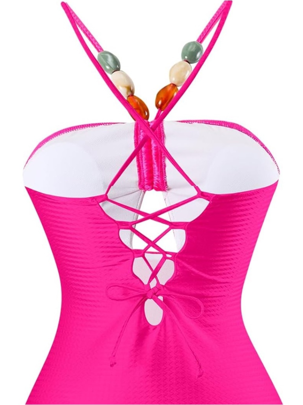 Hot Pink One Piece Swimsuit with Cover up Set - Picture 4 of 9